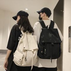 【新品】カジュアルガーリー♡大容量ナイロンリュック レディース メンズ バックパック リュックサック ホワイ ブラック A4 　C0296