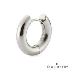 ライオンハート LH-1 チャンキー フープピアス サージカルステンレス316L シルバー Mサイズ 片耳用 金属アレルギー対応 1点売り メンズ ブランド LION HEART
