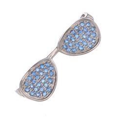 ペンダントトップ メンズ K18WG 18金 18k ブルートパーズ サングラス ペンダントヘッド メガネ 眼鏡 ティアドロップ 日本製 刻印入り 鑑別書付き シンプル プレゼント ギフト