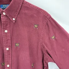 POLO RALPH LAUREN キツネ 刺繍 コーデュロイ CLASSIC FIT ボタンダウン 長袖シャツ サイズM 07062309 01