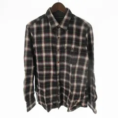 バナナリパブリック BANANA REPUBLIC 00’S 長袖 シャツ チェック柄 ブラック パープル コットン L バングラデシュ製 トップス