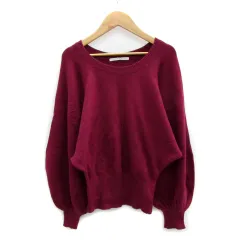 ケイビーエフ KBF アーバンリサーチ ニット セーター 長袖 ラウンドネック ONE ボルドー /MS36