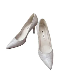 B051 DIANA ダイアナ　クロコ　ヒールパンプス　グレー　レディース　23.0cm