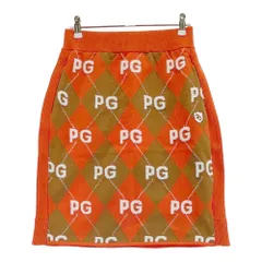 サイズ：1 PEARLY GATES パーリーゲイツ 055-1234914 ニットスカート ロゴ×アーガイル柄 オレンジ系 [240101523851] ゴルフウェア レディース ストスト