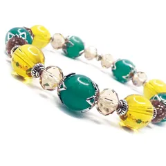 【精神と金運の安定】天然石 グリーンアベンチュリン×シトリン ブレスレット [10mm]