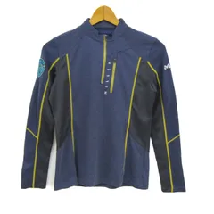 ミレー 長袖シャツ 未使用 ハーフジップ アウトドア ブランド トップス レディース 90サイズ ブルー×ブラック MILLET