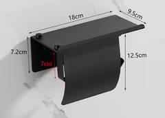 【Z856アウトレット】トイレットペーパーホルダー 棚付き 304ステンレス 小物置き スマホ置き 浴室 トイレ 収納 壁掛け 穴あけ不要 ネジ固定 両用