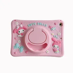 【特価商品】CrazyLemon 適用 iPad Mini 3/2/1 ケース 360度回転 リング付き 縦置き 横置き スタンド機能 肩掛け ストラップ 付き 可愛い うさぎ デザイン 薄型 軽量 ピンク ソフト シリコーン アイパッド ミニ 第3/2/1世