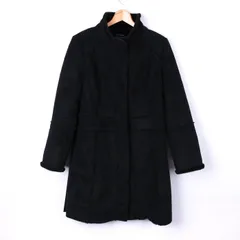 ボナジョルナータ ステンカラーコート アウター L相当 黒 レディース ﾌﾘｰサイズ ブラック BUONA GIORNATA 【中古】