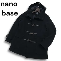 nano base ナノユニバース 秋冬 メルトン ウール★ 中綿 ダッフル コート Sz.M メンズ 紺 ネイビー