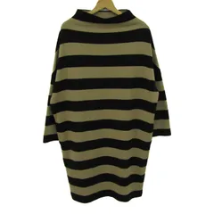 インゲボルグ ニットワンピース長袖 ウール混 ストレッチ ブランド トップス 黒 レディース Fサイズ ブラック×ブラウン INGEBORG 【中古】