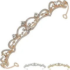 fogman ティアラ クラウン 結婚式 ブライダル かわいい 花嫁 ウェディング プリンセス( ローズゴールド)