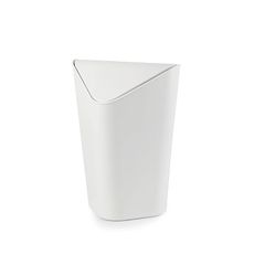 umbra CORNER CAN スイングふた付 角型ゴミ箱 ゴミ箱 ダストボックス 10L コンパクト メタリックホワイト 1