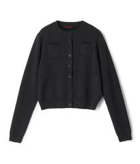 CABan キャバン コットンカシミヤクルーネックカーディガン ブラック
