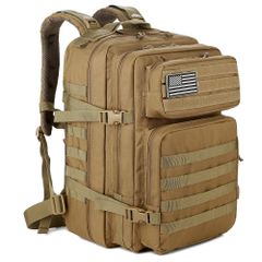[QT&QY] 大容量45L タクティカルバックパック メンズ 防撥水3日間 ミリタリーアサルトパック MOLLEシステム搭載 アウトドア用 防災 ハイキング キャンプ 通勤用リュック