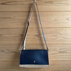 LU-13841B/B フェイクレザーフラップ ミニショルダー ブラックベージュ