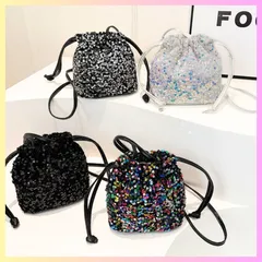 スパンコール 巾着 ショルダーバッグ カバン スモール ミニマム 派手 可愛い 目立つ 個性 結婚式 着物 成人式 小物 かわいい レディース メンズ プレゼント 誕生日 記念日 韓国 海外 インポート おしゃれ おでかけ 人気 話題 インスタグラム