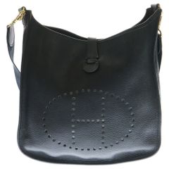 HERMES (エルメス) エブリン1 トリヨン GM ショルダーバッグ ブラック ゴールド金具 レザー □A刻印のサムネイル