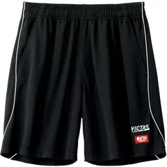 【 新品 未開封 】 VICTAS 男女兼用 卓球 ユニフォーム サイドパイピングゲームパンツ(SIDE PIPING GP)(Lサイズ/) ブラック×ホワイト 622111 未使用 送料無料