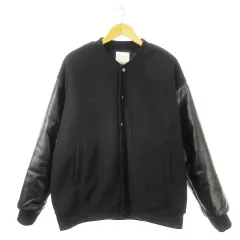 チャオパニック ティピー CIAOPANIC TYPY ジャケット ブルゾン スタジャン 中綿 切替 レザー L 黒 ブラック /CK1