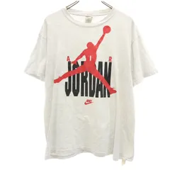 NIKE ナイキ 90s USA製 オールド 銀タグ エアジョーダン ジャンプマン プリント 半袖 Tシャツ L グレー JORDAN シングルステッチ メンズ 古着