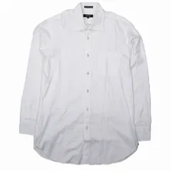 バーバリー ブラックレーベル BURBERRY ストライプ ドレス シャツ 長袖 袖裏チェック カットソー BMH10-054-01 40 M ホワイト ur35
