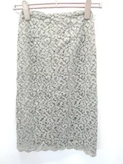 ◇ ⊂ NATURAL BEAUTY BASIC レース 膝下丈 タイト スカート サイズXS カーキ レディース E  【1506110013279】