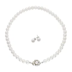 【新品】 [waco blossom] 国産 艶玉パール パールネックレス 冠婚葬祭 日本製 高級 パールセット ケアクロス付 ピアス 結婚式 葬儀 葬式 お呼ばれ 七五三 お宮参り 金属アレルギー S (40cm) 0