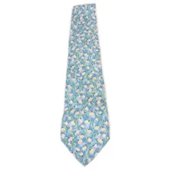 【Givenchy/ジバンシー】ネクタイ　ブランド　青　花柄　総柄　メンズ