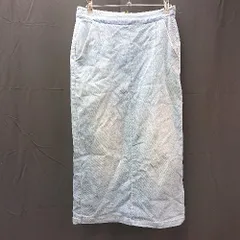 ◇ URBAN RESEARCH DOORS バックジップ スリット ストレッチ ロング丈 タイト スカート サイズ38 ブルー系 レディース E  【1304210024153】