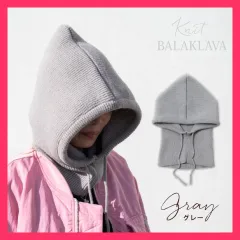 ★売れ筋★ バラクラバ ニット レディース 帽子 韓国 フード ネックウォーマー おしゃれ ニットフーディー かわいい ニット帽 防寒 自転車 フードウォーマー 暖かい スキー