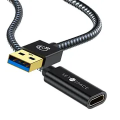USB CからUSB A | 0.3メートル_ブラック SETMSPACE USB ケーブル10gbps USB3.1 surface ケーブル USB C ケーブル 急速 安定 usb pd ケーブル VRヘッドセット/Oculus Quest/MacBoo