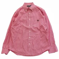 CHAPS RALPH LAUREN チャップスラルフローレン エンブレムロゴ チェック ボタンダウンシャツ 長袖 レッド サイズLL メンズ 【中古】