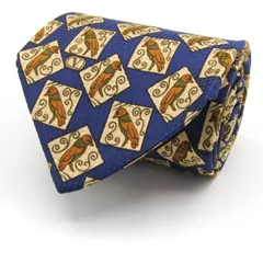 ヴァレンティノ ガラヴァーニ ブランドネクタイ ロゴ 動物柄 シルク イタリア製 PO メンズ ネイビー VALENTINO GARAVANI 【中古】