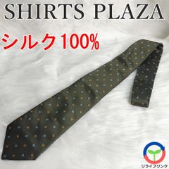 【SHIRTS PLAZA】 ネクタイ シルク 100% 刺繍柄 【美品】