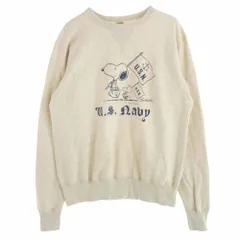 Buzz Rickson's バズリクソンズ BR69274 × PEANUS  U.S.NAVY セットイン クルーネック スウェット シャツ ピーナッツ スヌーピー ベージュ系 XXL【中古】