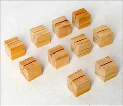 moonwood メモスタンド 10個 カードスタンド クリップ ミニ 木製 写真立て 席札 名刺 結婚式 卓上 小物 装飾 メモホルダー( キューブ型)