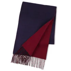 [Elensia] エレンシア カシミヤブレンド リバーシブル マフラー レディース メンズ UVカット98%以上 チェック 30×186cm 160g 全13色 ネイビー ボルドー [ネイビーボルドー]