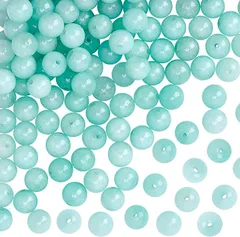 OLYCRAFT 約128個 天然石ビーズ 天然マレーシア翡翠ビーズ 穴0.8mm 糸通し( マレーシア翡翠ビーズ,  6mm)