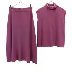 CELFORD セルフォード ノースリーブ ニット 上下 セットアップ 38 パープル レディース 古着