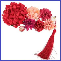 振袖 袴 ドライフラワー 七五三 着物 和装 花 卒業式 結婚式 浴衣 豪華9点セット 着物 髪 飾り 成人式 髪留め つまみ細工 高級造花 髪飾り ヘアアクセサリー 3カラー (赤)