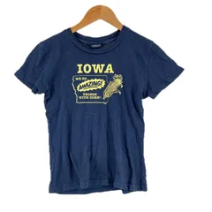 美品 Abercrombie & Fitch アバクロンビー&フィッチ 前面プリント 春夏 SS 半袖Tシャツ コットン ネイビー レディース M【古着】【中古】【送料無料】