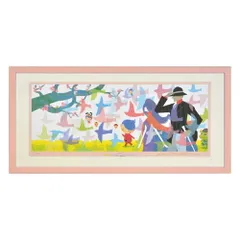 絵画 春へむかう(L) はりたつお ベム x HUTCH インテリア 妖怪人間ベム みなしごハッチ コラボ アート かわいい 額入り プレゼント 部屋 飾る アートフレーム ギフト 壁飾り 癒し 額装済 フレーム付 新築祝い 結婚御祝 LLサイズ 