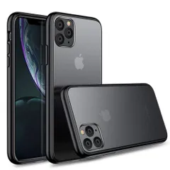 新品 iPhone 11 Pro Max ケース 6.5インチ 米軍MIL規格取得 耐衝撃 半透明 マット加工 黄ばみなし レンズ保護 ワイヤレス充電対応 (iPhone 11 Pro Max ブラック)