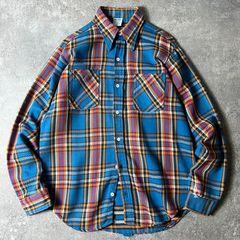 希少vintageBIGMACビッグマックネルシャツ70年代70sLブルー 70's BIG MAC ヘビーネルシャツ “青ベース” - used&vintage box Hi-smile