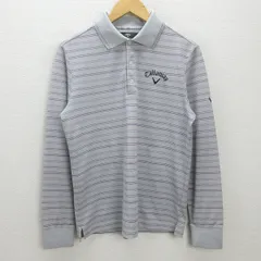 G■キャロウェイ/callaway 長袖ドライポロシャツ/ゴルフウェア【L】灰/men's/102【中古】■