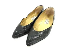 ■極上■本物■ GIANNI VERSACE ジャンニ ヴェルサーチ パイソン パンプス サイズ 34 1/2 (約21.5cm) 靴 シューズ ブラック系 DK5296のサムネイル