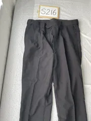 飲食 医療 制服 メンズ パンツ ズボン スラックス 大きいサイズ ロング ツータック ユニフォーム 両脇ゴム (黒/W79 L68) 管理S216