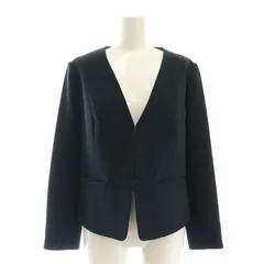レッセパッセ LAISSE PASSE ノーカラージャケット 総裏地 36 紺 ネイビー /HK ■OSのサムネイル