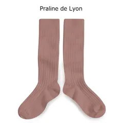 【新品・未使用】collegien(コレジアン) La Haute 【Praline de Lyon】Ribbed Knee-high Socks キッズ リブニーハイ 【2950】13.5cm〜21cm